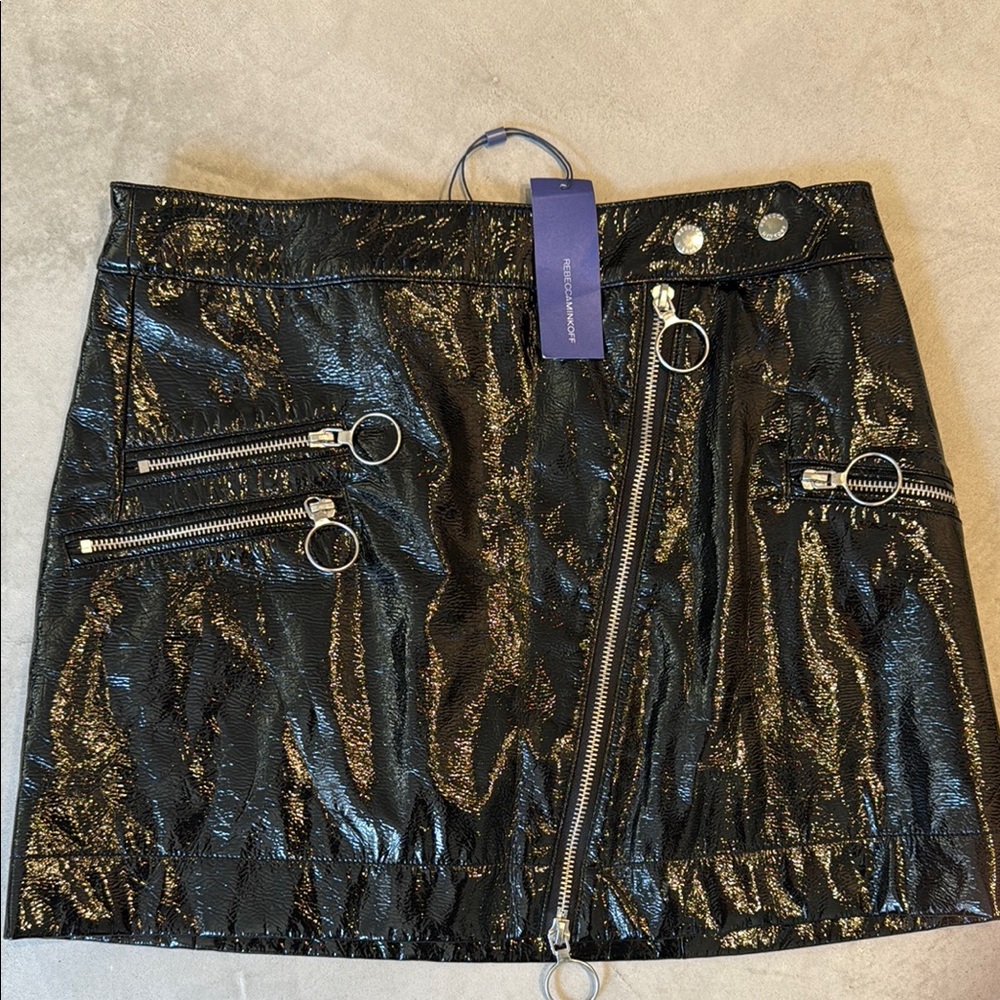 Rebecca Minkoff Silver Embellished Mini Skirt Night Out